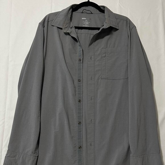 Swiss Tech Gray Button Up Shirt - Picture 1 of 4